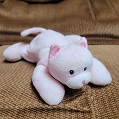 Baby GUND Dottie Dots 58235 Pink Cat Kitty Plush Rattle Small 6″ Satin Feet HTF