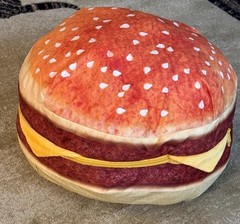 Large 3D Simulation Hamburger Pillow, Funny Plush Cheese Burger Cushion Layupvxa