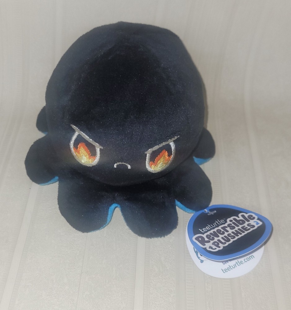 TeeTurtle The Original Reversible Octopus Plushie Fire Eyes + Sleepy NEW