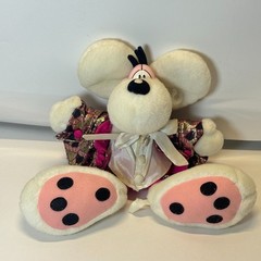 Vintage Diddl Mouse Plush Y2K Stuffed Animal Pink Gold Outfit Rare Collectible