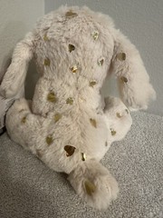 Valentine Plush with Gold Hearts – NEW w/TAG- 6 ” READ DETAILS