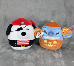 Squishmallows Halloween 2025 Peanuts Snoopy Pirate And Stitch Pumpkin 8″ NWT