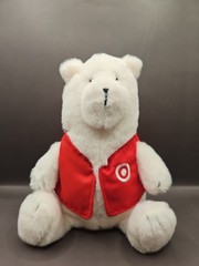 Target Giggle Scape Plush Red Vest 7″ Polar White Bear