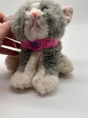 Tyco 1992 Kitty Kitty Kittens Purring Gray & White Blue Eyes w/ RARE Collar