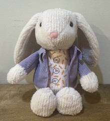 Fengtuo Easter Basket Bunny Rabbit Stuffed Plush 12” Carrot Print Purple Jacket