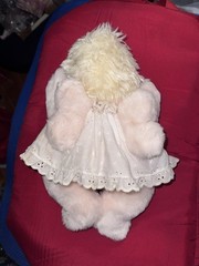 Vintage Ms Noah Angel w/wings Baby Doll stuffed plush toy Eyelet Dress Pale Pink