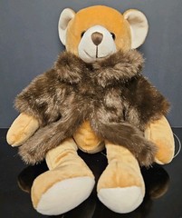 Russ Berrie For Target Plush Bear In Fur Coat 15″