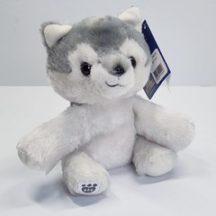 Build-A-Bear Mini Beans Wolf Pup Plush Stuffed Animal Small Gray White NEW Cute