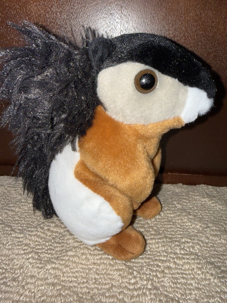 Wild Republic Plush Squirrel Gray Brown Black EUC
