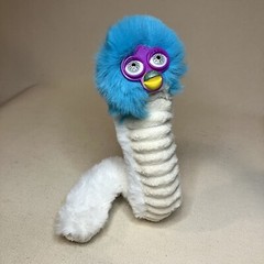 Custom Long Furby Oddbody Long Spine, White & Blue W/ Purple Face, Caterpillar