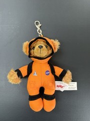 Aurora Kennedy Space Center Plush Astronaut Bear Key chain Backpack Clip 6”