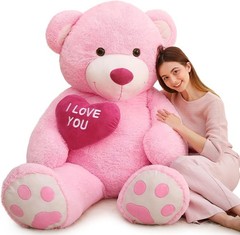 MaoGoLan Giant Teddy Bear 6 Feet- I Love You Red Heart Big Pink Teddy Bear Stuff