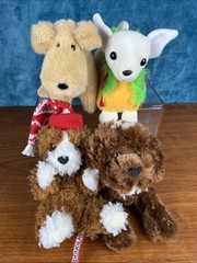 Lot Of 4 Small Douglas Dogs Puppies Plush 7-9″ – Lot #5