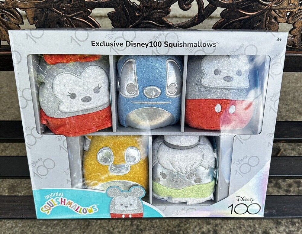 Squishmallows 5″ Disney 5-Pack 100th Anniversary Limited Edition Minnie Mickey