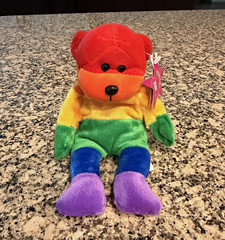 Plushland Rainbows and Stars Stonewall Bear Plush Multicolor w/ Tags 1999