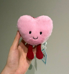 Jellycat Amuseables Valentines Day Colette Pink Heart Macaron NWT + Dust Bag
