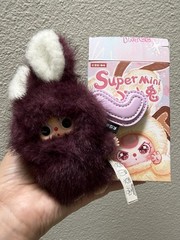 Baby Three Super Mini Bunny Plush Pendant purple Letter L Confirmed New