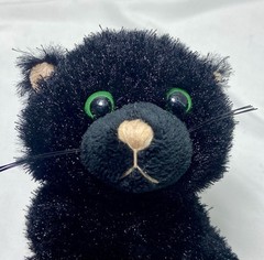 Ganz Webkinz BLACK CAT HM135 Plush Stuffed Animal No Code Green Eyes