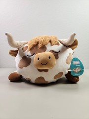 Alonzo Squishmallows Sleepamallows Brown White Highland Cow 18″ Jazwares NWT