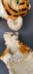 Rare STEIFF Tiger Hand Puppet ~ 1949-54 Vintage Mr Rogers Daniel Mohair Toy