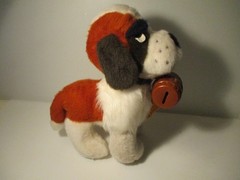 VINTAGE ANIMAL FAIR LARGE Great ST BERNARD DOG PUPPY Plush George W Tag 15″ High