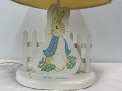 Vtg Peter Rabbit Beatrix Potter Nursery Lamp Ivory Eden Toys 1994 Child 14”