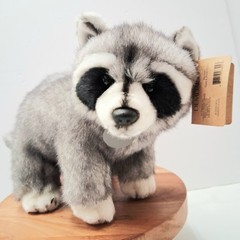 Demdaco Nat & Jules Woodland Critter Plush Life Like Raccoon Small Plush Toy New