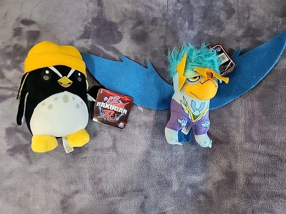 Toy Factory Bakugan Spin Master 6-8″ Plush Toy Lot of 2 Plush – NWT