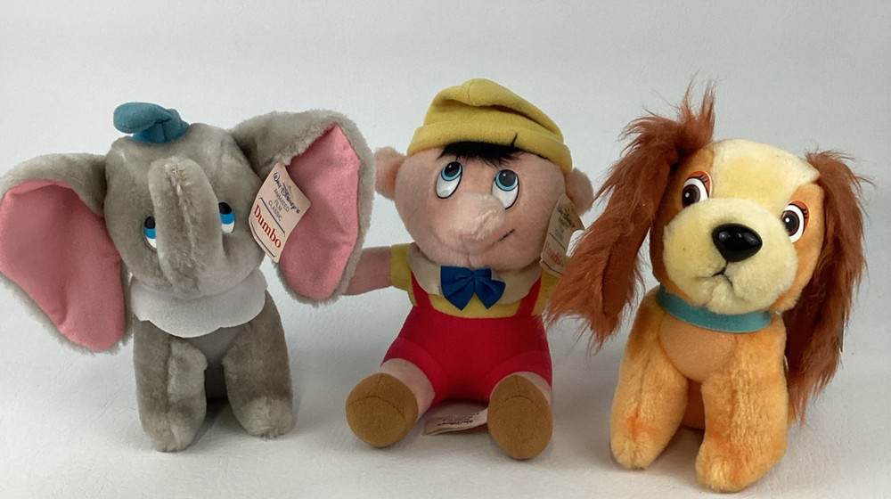 Disney Film Classics Dumbo Lady Pinocchio Vintage 7″ Plush Stuffed Bundle w TAGS
