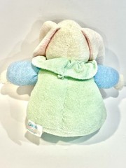 Vtg Carters Prestige Bunny Rabbit Pastel Terry Cloth 9” Color Block Rattle Plush