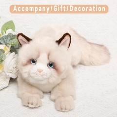 20 Inch Gray Ragdoll Cat Stuffed Animal Toys Dolls,Cute Handmade Plush Toy An…