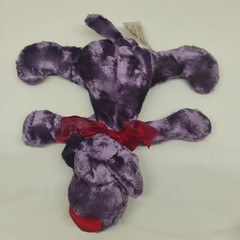 RARE 10″ DanDee Collectors Choice Purple Red Velvety Floppy Bean Bag Plush Dog