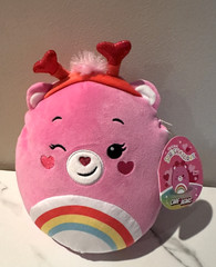 Squishmallows Care Bears Cheer Bear 8 Inch Rainbow Tummy Soft Plush Pink NEW