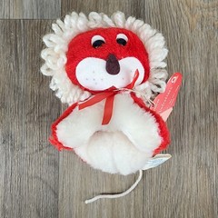 Vintage Amscan Luvable Valentines Red Lion Plush Yarn Mane 32300/99 6 Inch