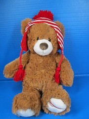 GUND Amazon Brown Teddy Bear w/ Red White Striped Hat 14″ Plush Stuffed Animal