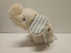 VINTAGE BANTAM BABY ELEPHANT WIND UP MUSICAL STUFFED ANIMAL PLUSH TOY 8″