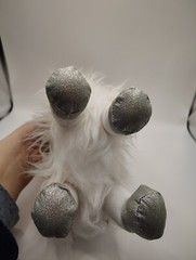 TROV White Silver Holiday Reindeer Plush Glitter Antlers Deer Toy Forest Decor