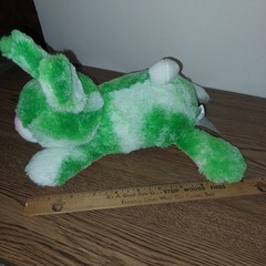 Animal Adventure Green White Tye Dye Bunny Rabbit Stuffed Plush 2017 Pink Belly