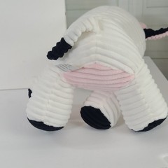 Kellytoy Cordy Stuffed Cow Toy – White, Black & Pink – 13 Inch
