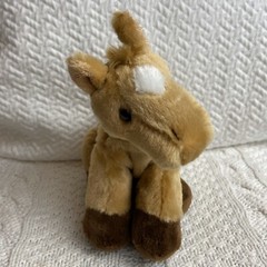 Aurora Tiny Horse Pony Plush Stuffed Animal 7″ Tan Brown White Blaze Travel Size