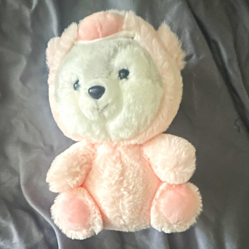 Pink & White Teddy Bear Plush Stuffed Animal, Small 6-14 in, Ages 3-5