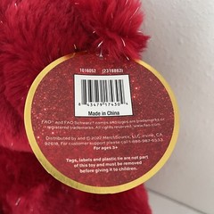 NWT- FAO Schwarz 160 Years of Toys Glitter Bear 12″ Red/Silver Plush