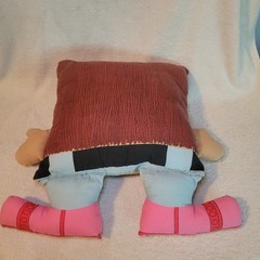 Vintage Tage 1980s Bigfoot People Pillow Big Steps Funny Handmade Person Plush
