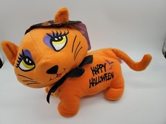 Sugar Loaf Happy Halloween Witch Orange Cat Plush Stuffed Toy with Hat with Tag