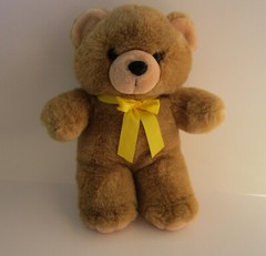 Stuffed Animal 12 in. Golden Brown with Yellow bow -3yrs or Older