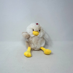 Giggle Scape Chicken Plush Stuffed Animal White Brown Fluffy Cute Cuddle Toy 6″