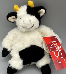 Russ Farm Friends Cow Mathilda Heartcraft Collection Stuffed Animal 6” Tag Plush