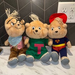Alvin and the Chipmunks Vintage Lot of 3 dressable Plush 1980s