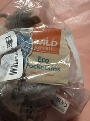 WILD REPUBLIC POCKETKINS SLOTH 4 in PLUSH New in sealed bag. Eco Pocketkins