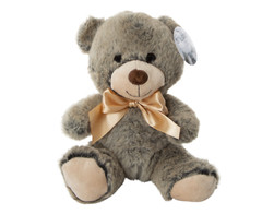 GRAY BROWN TEDDY BEAR SOFT PLUSH TOY BLUE 10″ BRAND NEW NWT CUTE STUFFED ANIMAL